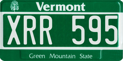 VT license plate XRR595