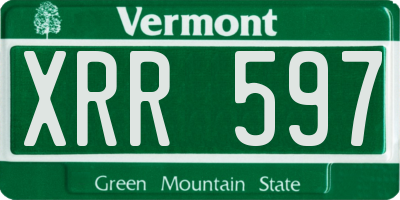 VT license plate XRR597