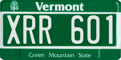 VT license plate XRR601