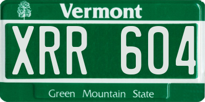 VT license plate XRR604