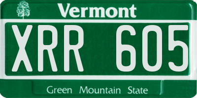 VT license plate XRR605