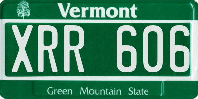 VT license plate XRR606