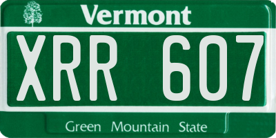 VT license plate XRR607