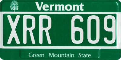 VT license plate XRR609