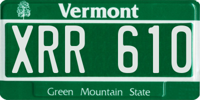 VT license plate XRR610