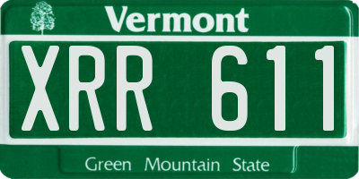 VT license plate XRR611