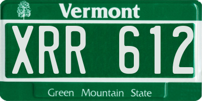 VT license plate XRR612