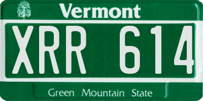 VT license plate XRR614
