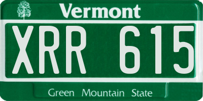 VT license plate XRR615