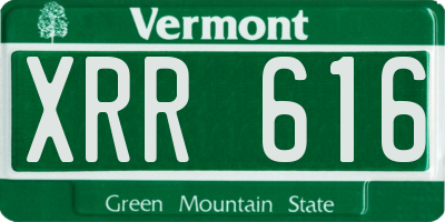 VT license plate XRR616