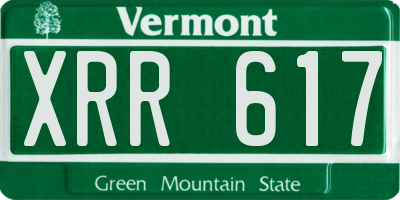 VT license plate XRR617