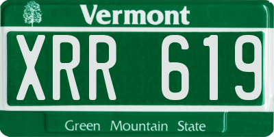 VT license plate XRR619