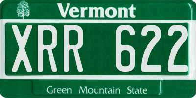 VT license plate XRR622