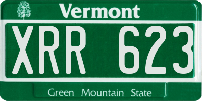 VT license plate XRR623