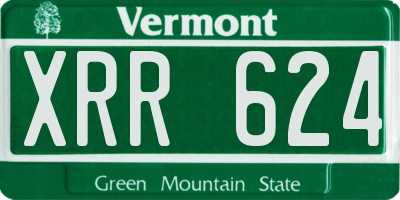 VT license plate XRR624