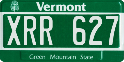 VT license plate XRR627