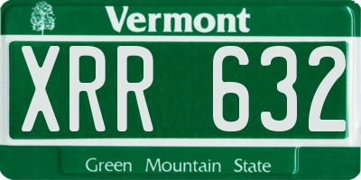 VT license plate XRR632