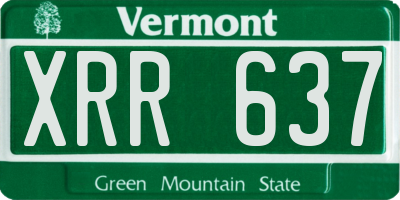 VT license plate XRR637