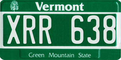 VT license plate XRR638