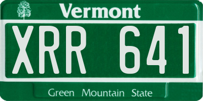 VT license plate XRR641