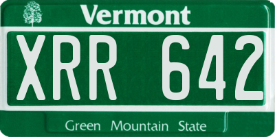 VT license plate XRR642