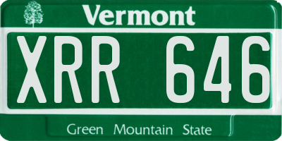 VT license plate XRR646