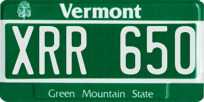 VT license plate XRR650