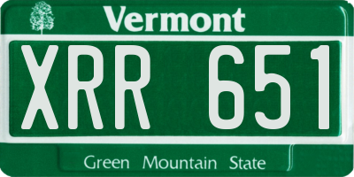 VT license plate XRR651