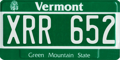 VT license plate XRR652