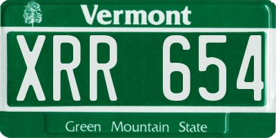 VT license plate XRR654