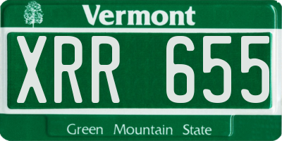 VT license plate XRR655