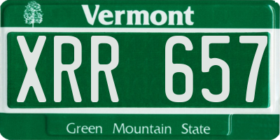 VT license plate XRR657
