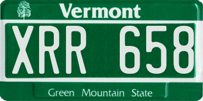 VT license plate XRR658