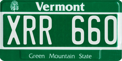 VT license plate XRR660