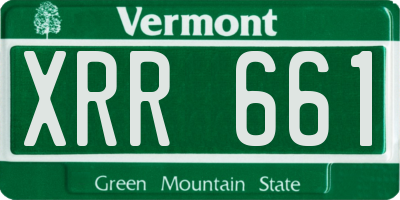 VT license plate XRR661