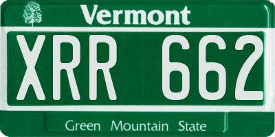VT license plate XRR662