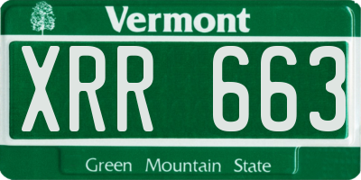 VT license plate XRR663