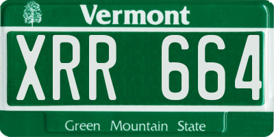 VT license plate XRR664
