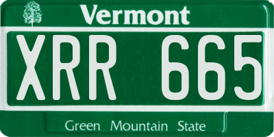 VT license plate XRR665