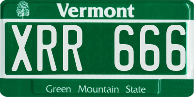 VT license plate XRR666