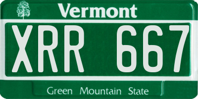 VT license plate XRR667
