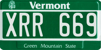 VT license plate XRR669