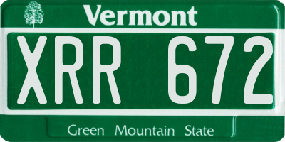 VT license plate XRR672