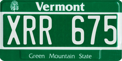 VT license plate XRR675