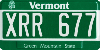 VT license plate XRR677
