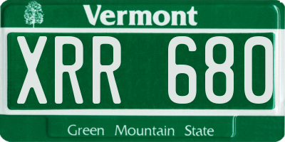 VT license plate XRR680