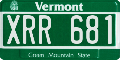 VT license plate XRR681