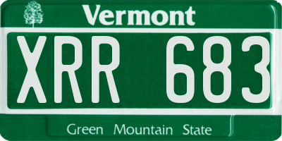 VT license plate XRR683
