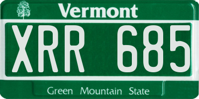 VT license plate XRR685