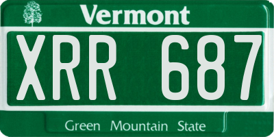 VT license plate XRR687